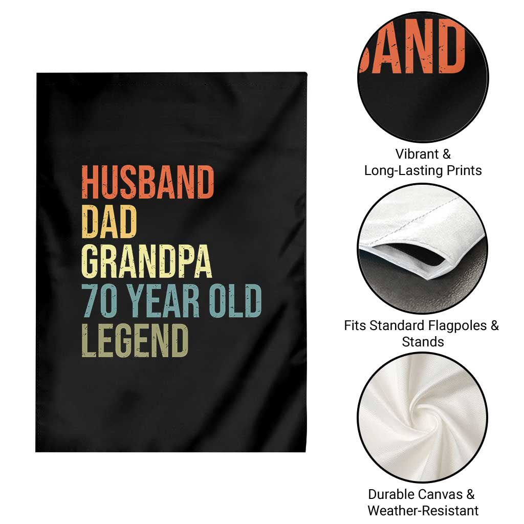 70th Birthday Garden Flag Husband Dad Grandpa 70 Year Old Legend TS10 Print Your Wear
