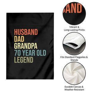 70th Birthday Garden Flag Husband Dad Grandpa 70 Year Old Legend TS10 Print Your Wear