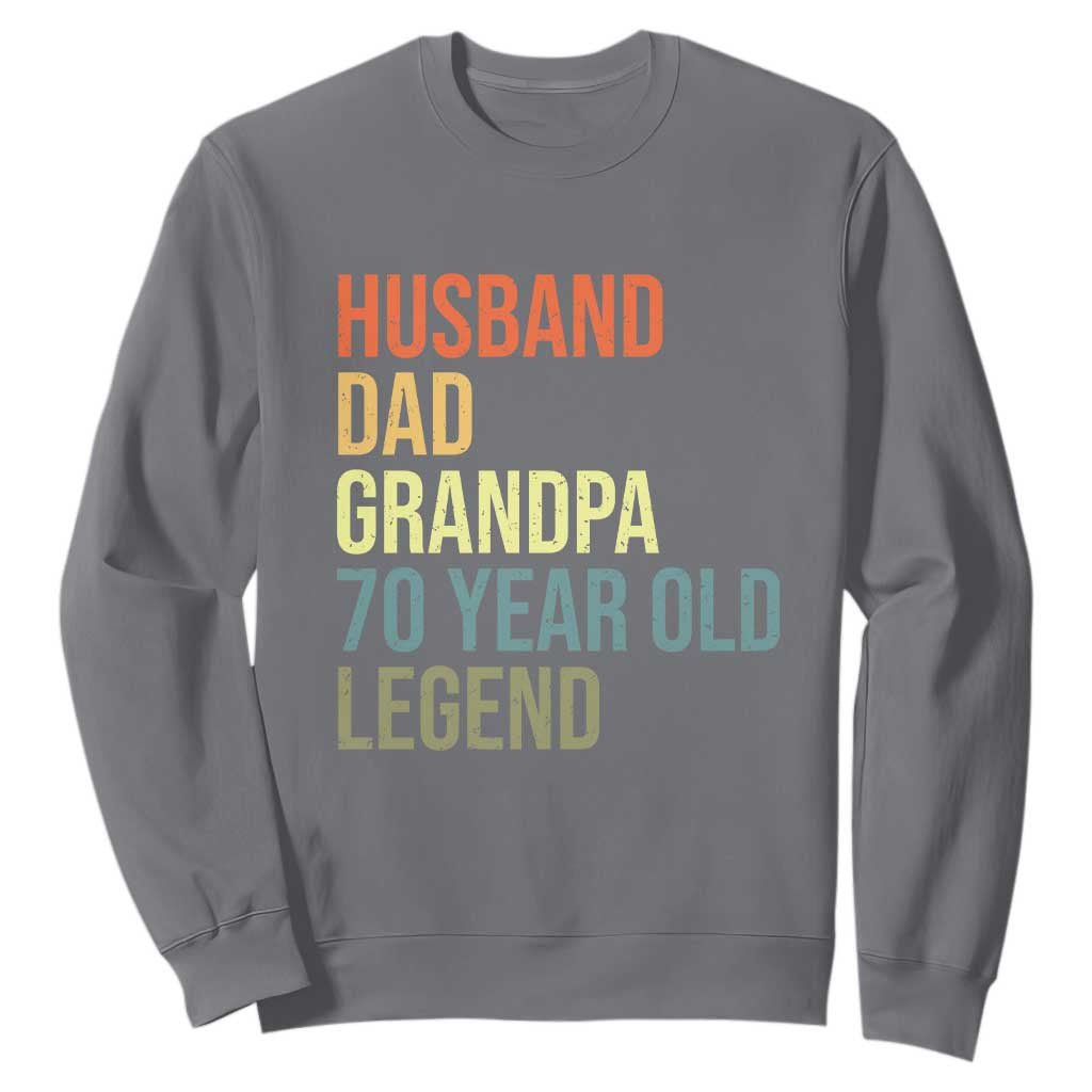 70th Birthday Sweatshirt Husband Dad Grandpa 70 Year Old Legend TS10 Charcoal Print Your Wear