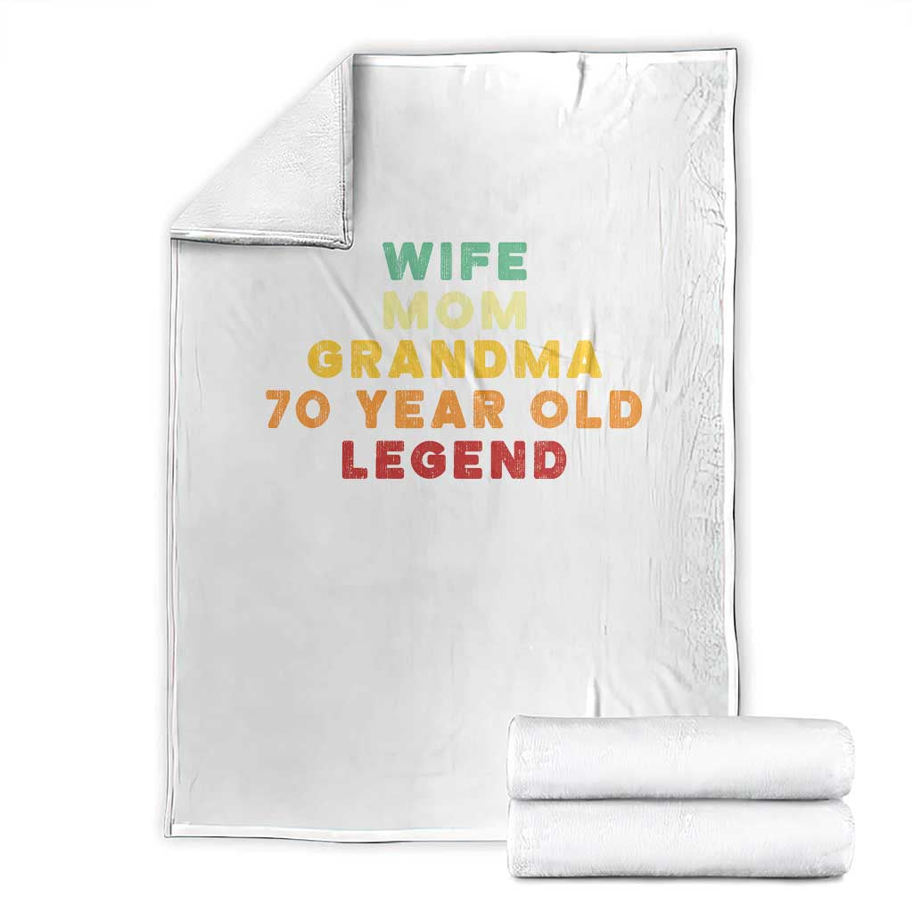 70th Birthday Gifts For Women Throw Blanket Wife Mom Grandma 70 Year Old Legend TS10 Black Print Your Wear