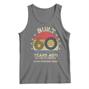 Funny 60th Birthday Tank Top Vintage Retro Built 60 Years Ago TS10 Black Heather Print Your Wear
