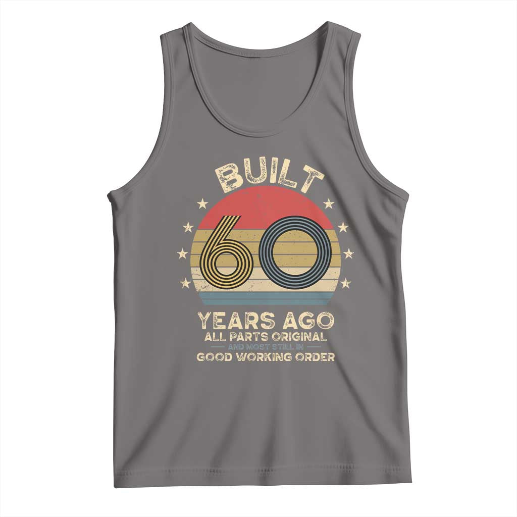 Funny 60th Birthday Tank Top Vintage Retro Built 60 Years Ago TS10 Deep Heather Print Your Wear