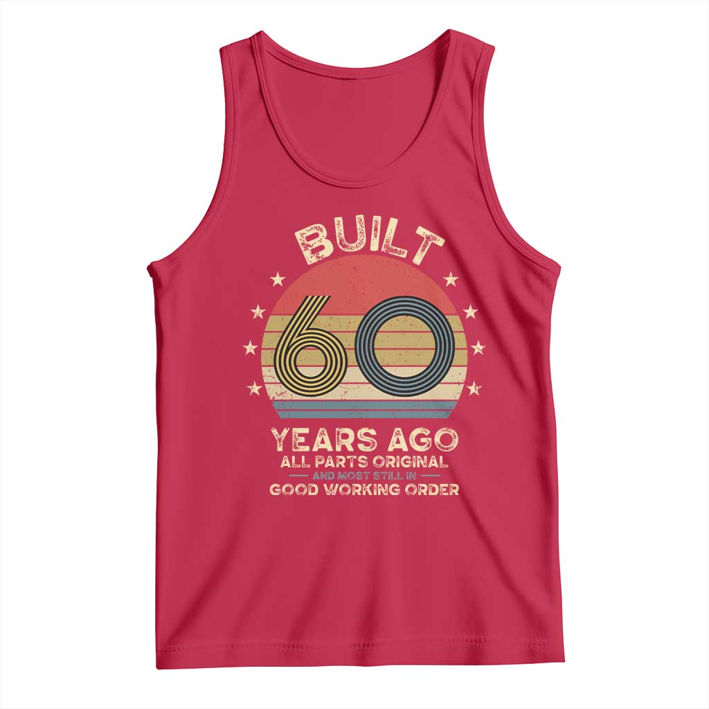 Funny 60th Birthday Tank Top Vintage Retro Built 60 Years Ago TS10 Red Print Your Wear