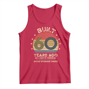 Funny 60th Birthday Tank Top Vintage Retro Built 60 Years Ago TS10 Red Print Your Wear