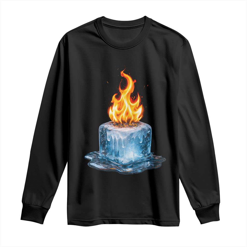 Subtle Anti Ice Long Sleeve Shirt Ice Melting Satire Political Humor TS10 Black Print Your Wear
