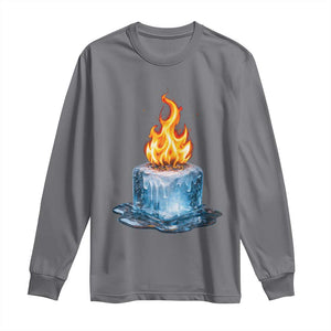 Subtle Anti Ice Long Sleeve Shirt Ice Melting Satire Political Humor TS10 Charcoal Print Your Wear