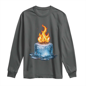 Subtle Anti Ice Long Sleeve Shirt Ice Melting Satire Political Humor TS10 Dark Heather Print Your Wear
