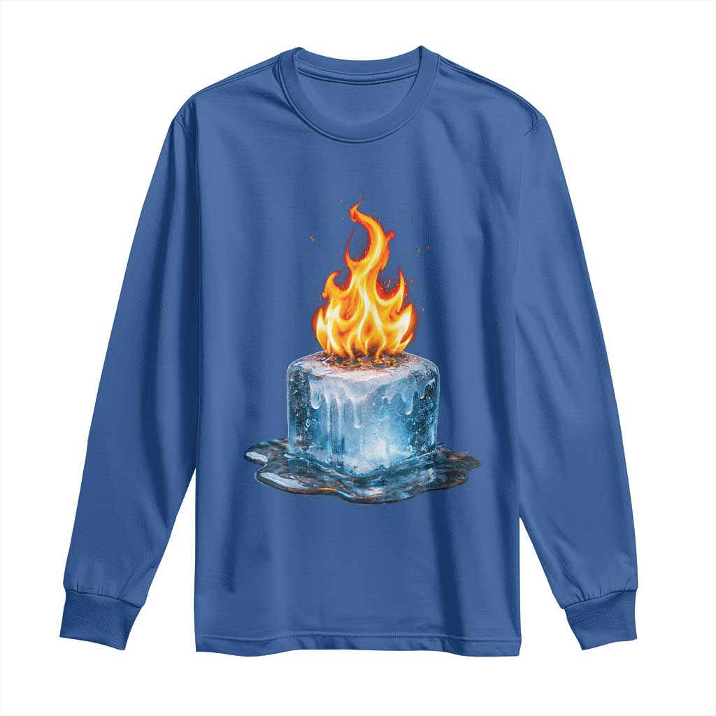 Subtle Anti Ice Long Sleeve Shirt Ice Melting Satire Political Humor TS10 Royal Blue Print Your Wear