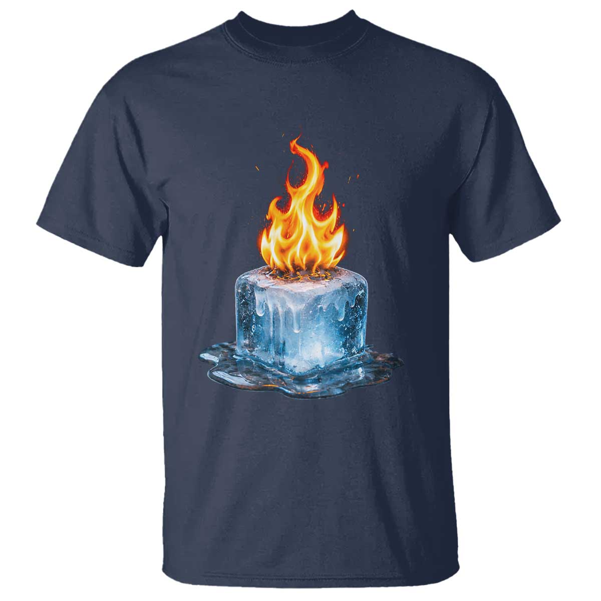 Subtle Anti Ice T Shirt Ice Melting Satire Political Humor TS10 Navy Print Your Wear