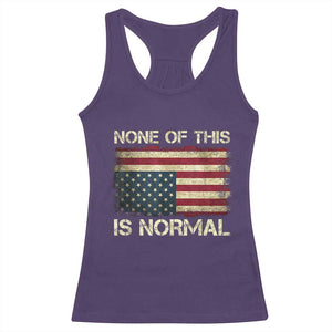 None of This Is Normal Racerback Tank Top Retro Upside Down American Flag TS10 Purple Print Your Wear