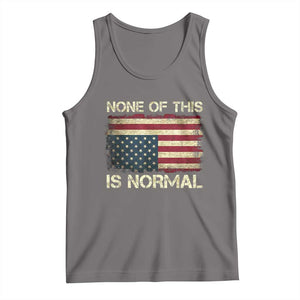 None of This Is Normal Tank Top Retro Upside Down American Flag TS10 Deep Heather Print Your Wear
