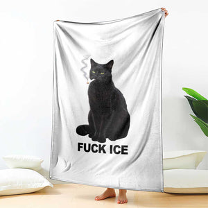 Fck Ice Smoking Cat Throw Blanket Subtle FDT Black Cat Meme TS10 Print Your Wear
