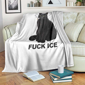 Fck Ice Smoking Cat Throw Blanket Subtle FDT Black Cat Meme TS10 Print Your Wear