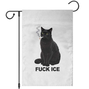 Fck Ice Smoking Cat Garden Flag Subtle FDT Black Cat Meme TS10 White Print Your Wear