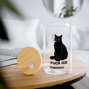 Fck Ice Smoking Cat Glass Can Subtle FDT Black Cat Meme TS10 Print Your Wear