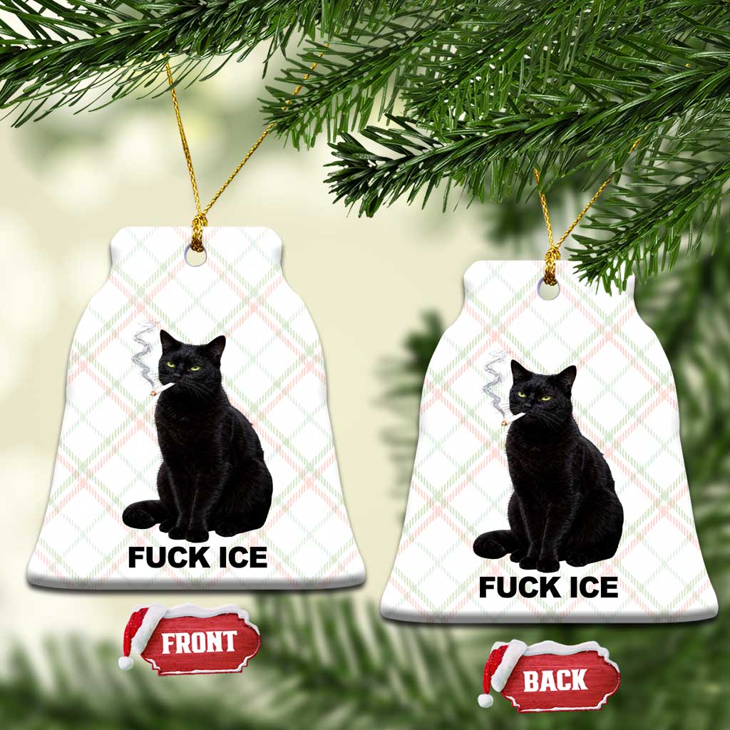 Fck Ice Smoking Cat Ceramic Ornament Subtle FDT Black Cat Meme TS10 Print Your Wear