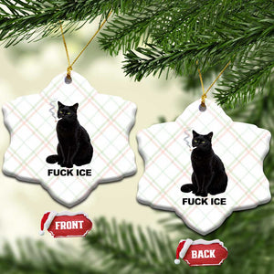 Fck Ice Smoking Cat Ceramic Ornament Subtle FDT Black Cat Meme TS10 Print Your Wear