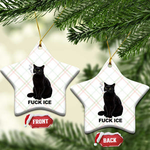 Fck Ice Smoking Cat Ceramic Ornament Subtle FDT Black Cat Meme TS10 Print Your Wear