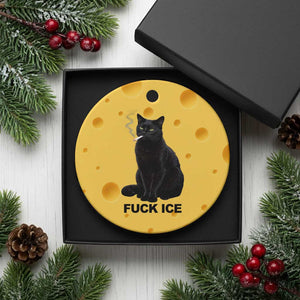 Fck Ice Smoking Cat Ceramic Ornament Subtle FDT Black Cat Meme TS10 1pc Yellow Cheese Print Your Wear