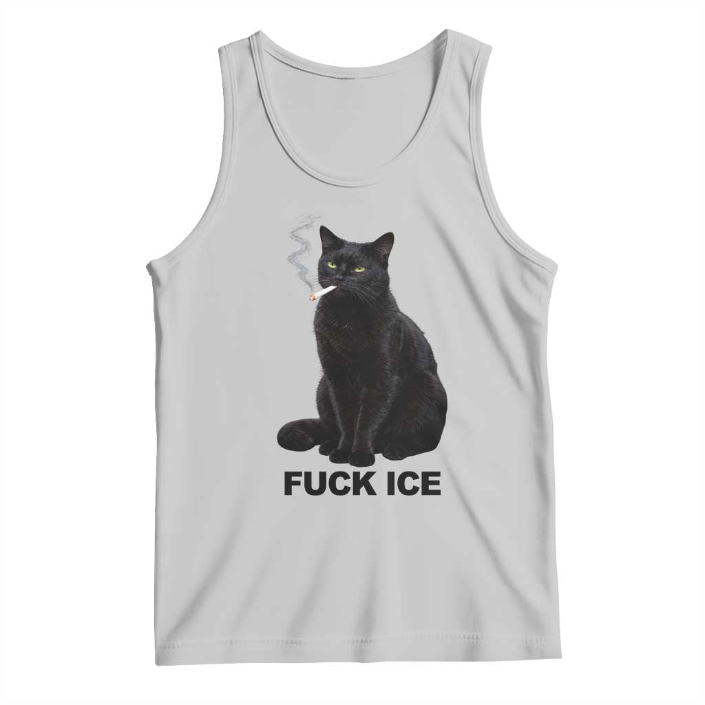 Fck Ice Smoking Cat Tank Top Subtle FDT Black Cat Meme TS10 Ash Print Your Wear