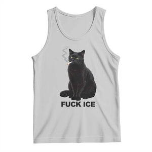 Fck Ice Smoking Cat Tank Top Subtle FDT Black Cat Meme TS10 Ash Print Your Wear