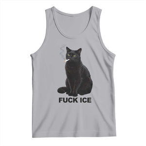 Fck Ice Smoking Cat Tank Top Subtle FDT Black Cat Meme TS10 Athletic Heather Print Your Wear