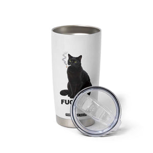 Fck Ice Smoking Cat Tumbler Cup Subtle FDT Black Cat Meme TS10 Print Your Wear