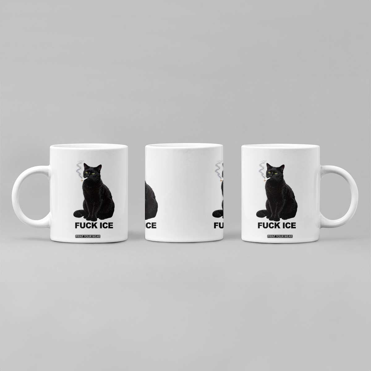 Fck Ice Smoking Cat Coffee Mug Subtle FDT Black Cat Meme TS10 Print Your Wear