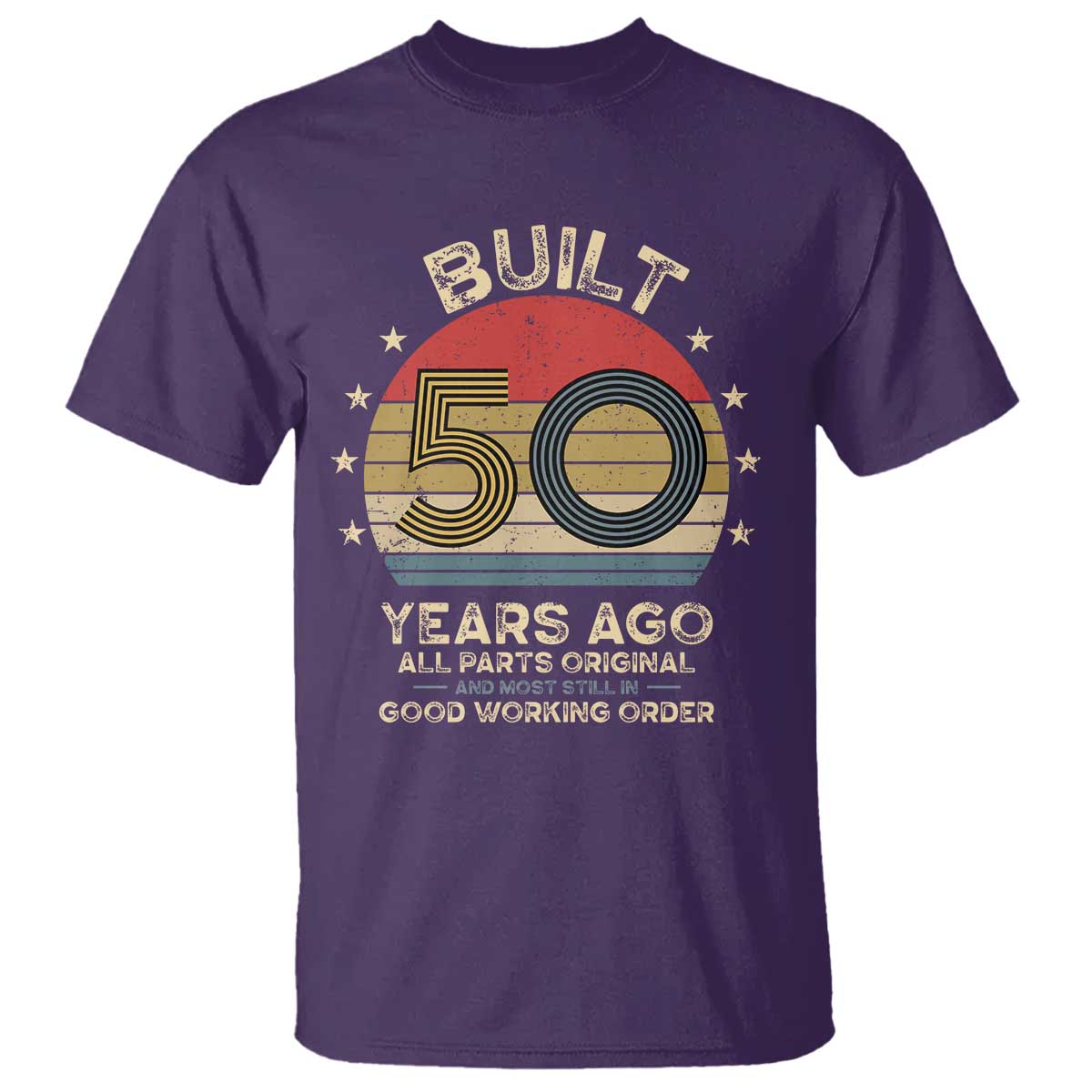 Funny 50th Birthday T Shirt Vintage Retro Built 50 Years Ago TS10 Purple Print Your Wear