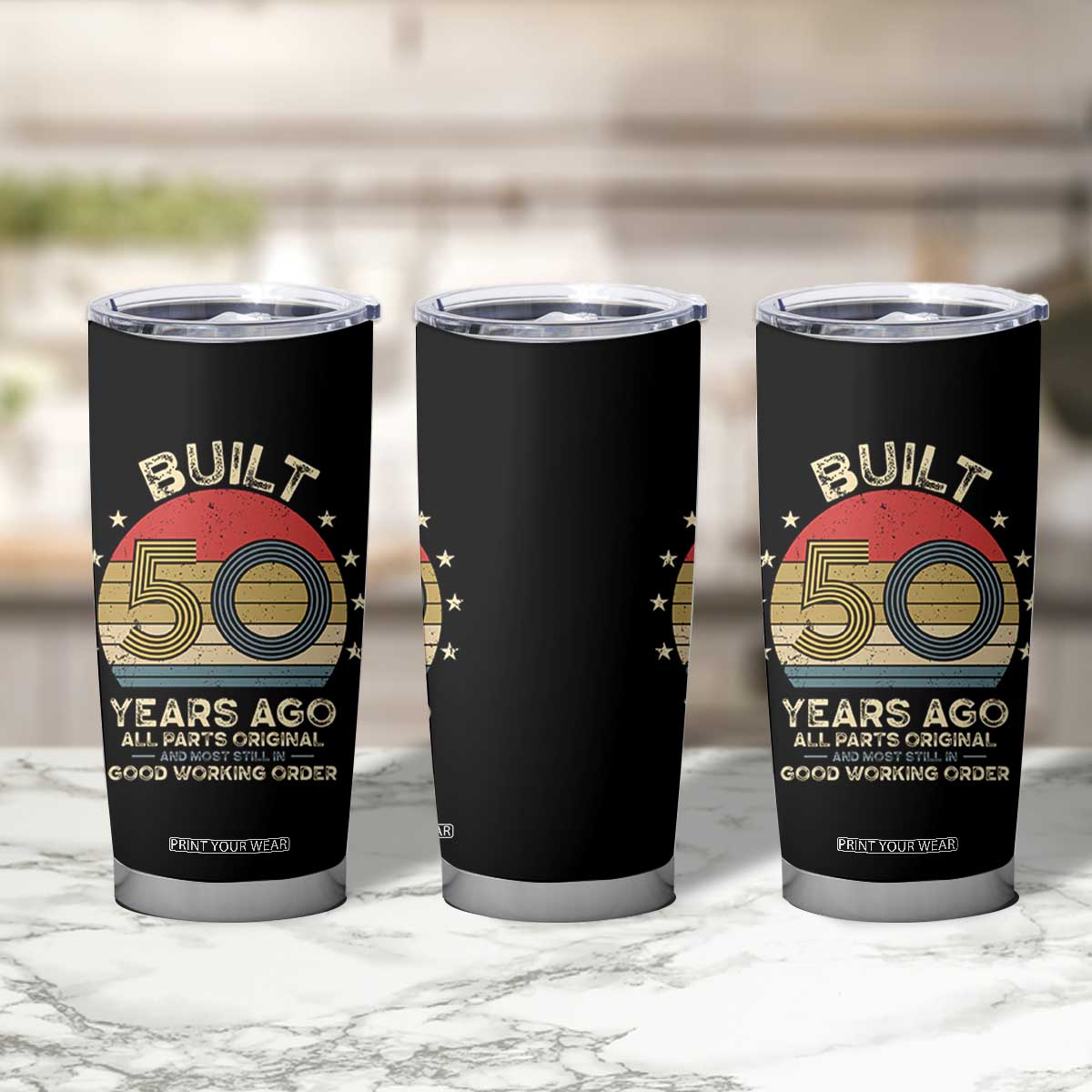 Funny 50th Birthday Tumbler Cup Vintage Retro Built 50 Years Ago TS10 Print Your Wear