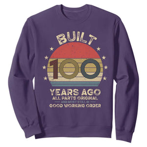 Funny 100th Birthday Sweatshirt - Vintage Retro Built 100 Years Ago TS10 Purple Print Your Wear