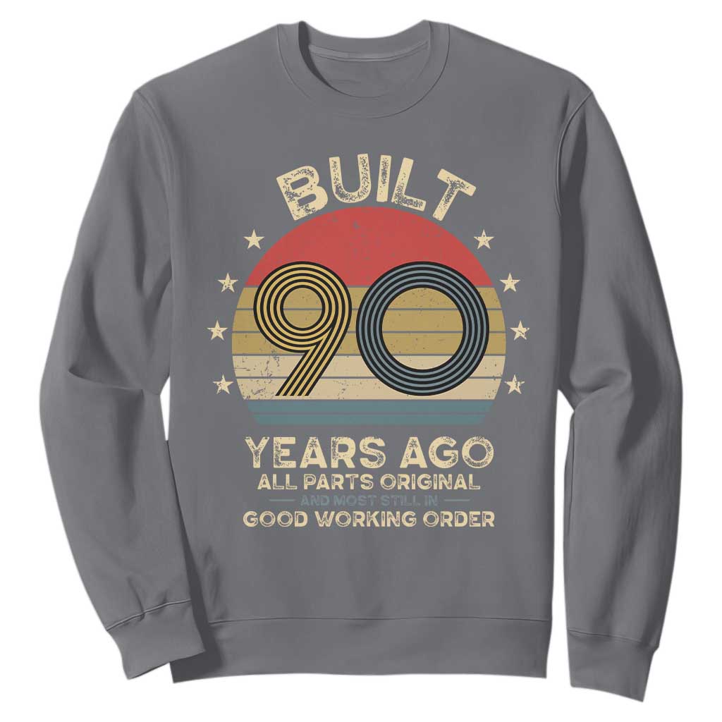 Funny 90th Birthday Sweatshirt Vintage Retro Built 90 Years Ago TS10 Charcoal Print Your Wear