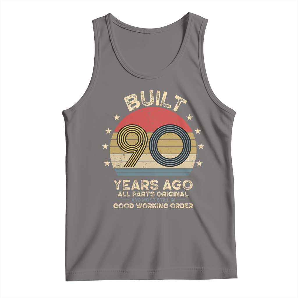 Funny 90th Birthday Tank Top Vintage Retro Built 90 Years Ago TS10 Deep Heather Print Your Wear