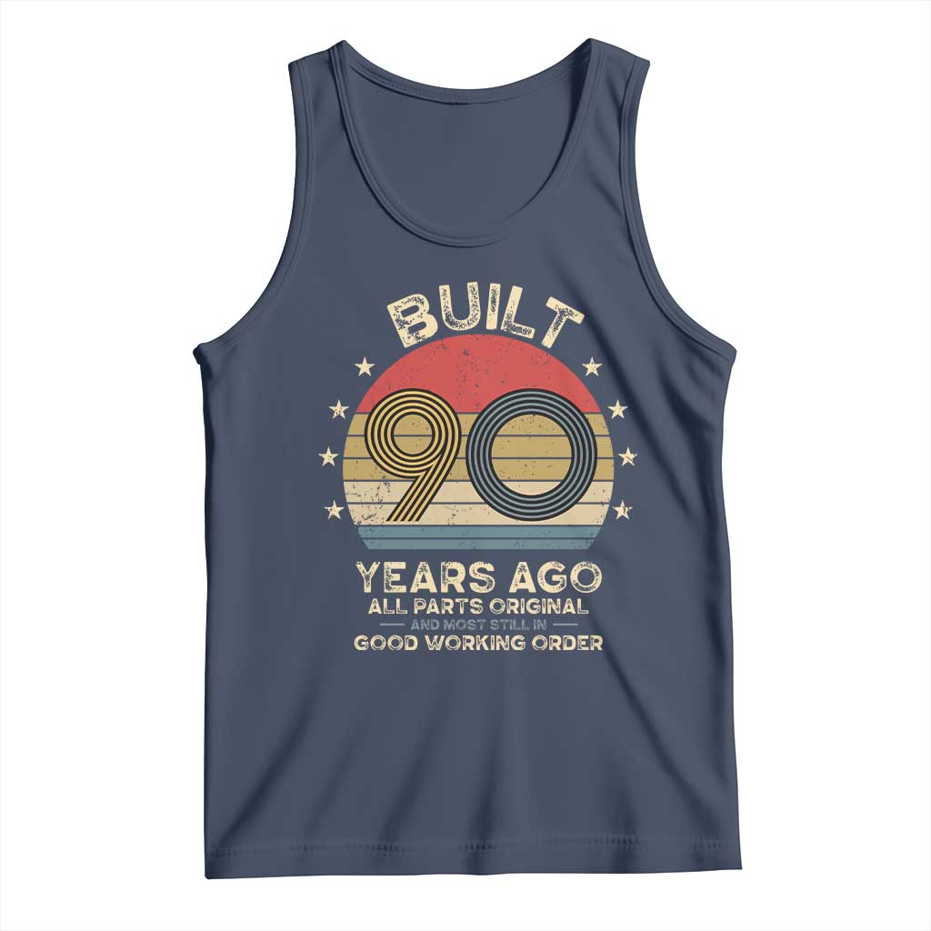 Funny 90th Birthday Tank Top Vintage Retro Built 90 Years Ago TS10 Navy Print Your Wear