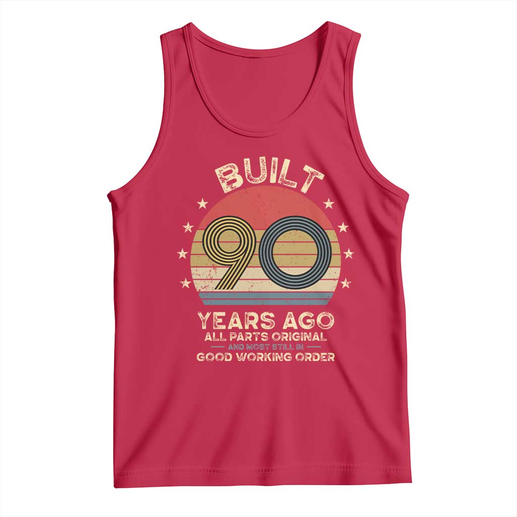 Funny 90th Birthday Tank Top Vintage Retro Built 90 Years Ago TS10 Red Print Your Wear
