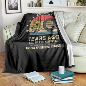 Funny 80th Birthday Throw Blanket Vintage Retro Built 80 Years Ago TS10 Print Your Wear