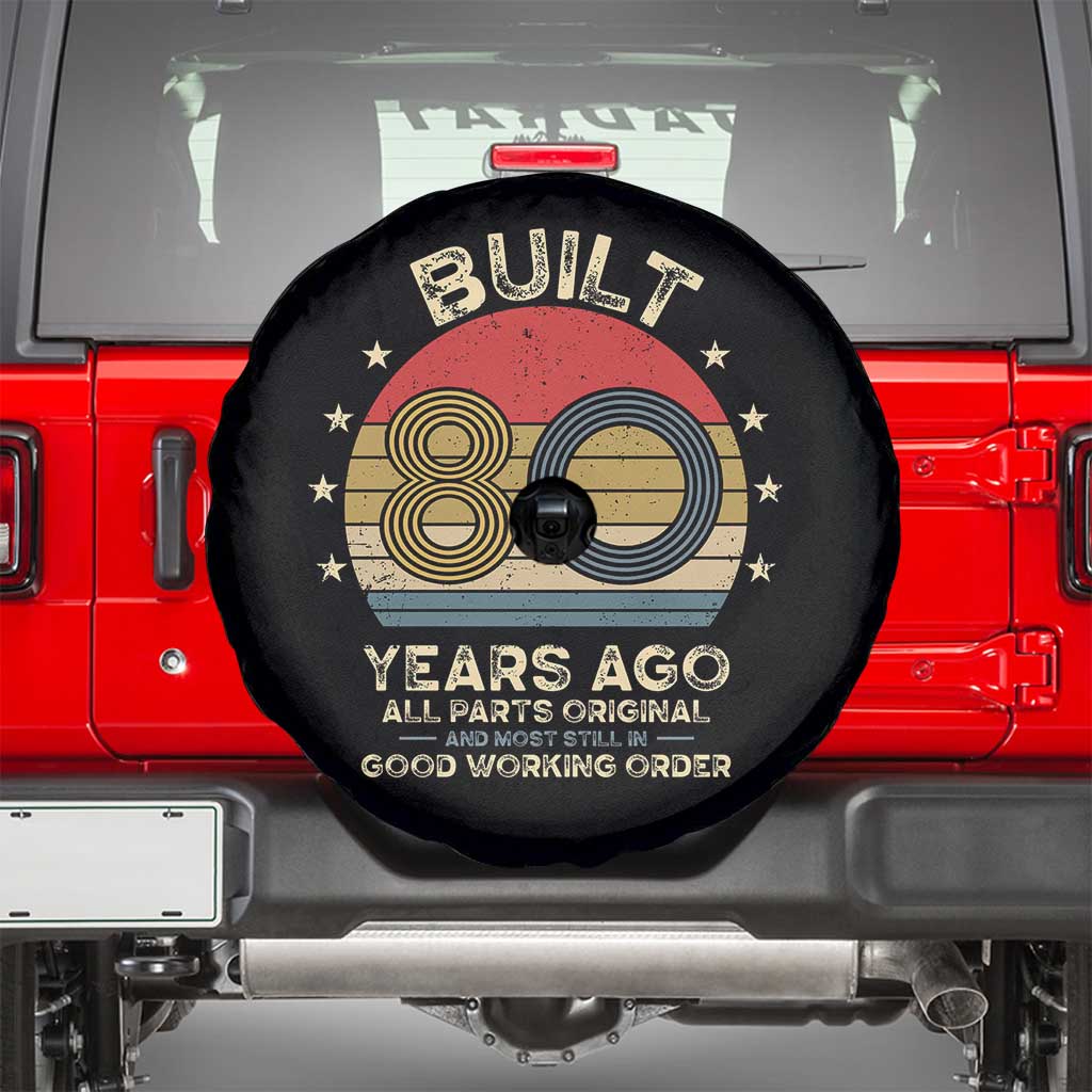 Funny 80th Birthday Spare Tire Cover Vintage Retro Built 80 Years Ago TS10 Black Print Your Wear
