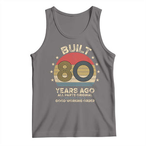 Funny 80th Birthday Tank Top Vintage Retro Built 80 Years Ago TS10 Deep Heather Print Your Wear