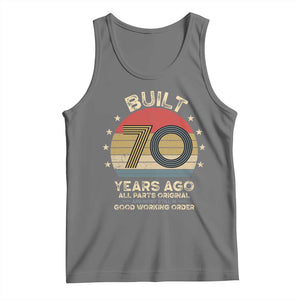 Funny 70th Birthday Tank Top Vintage Retro Built 70 Years Ago TS10 Black Heather Print Your Wear