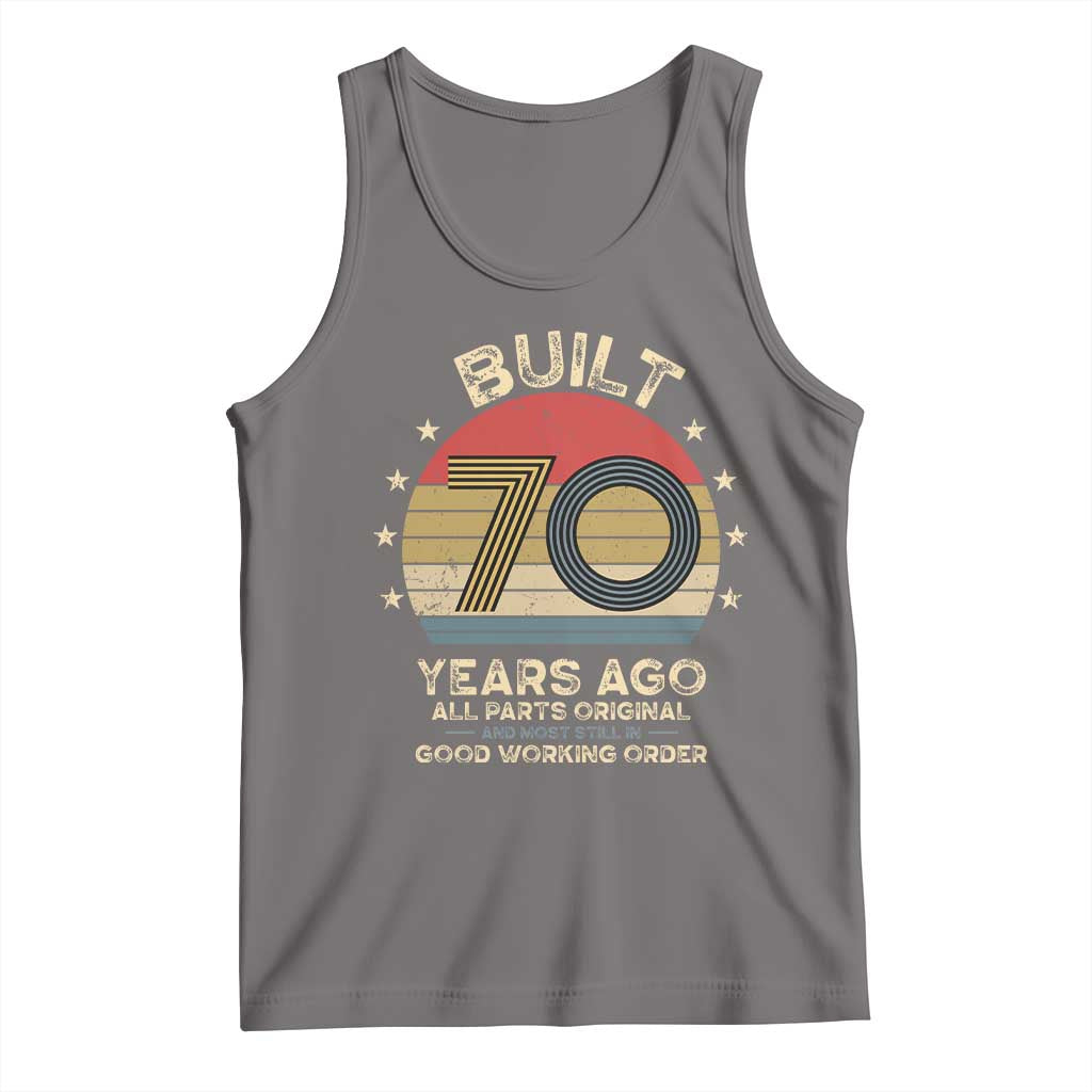 Funny 70th Birthday Tank Top Vintage Retro Built 70 Years Ago TS10 Deep Heather Print Your Wear