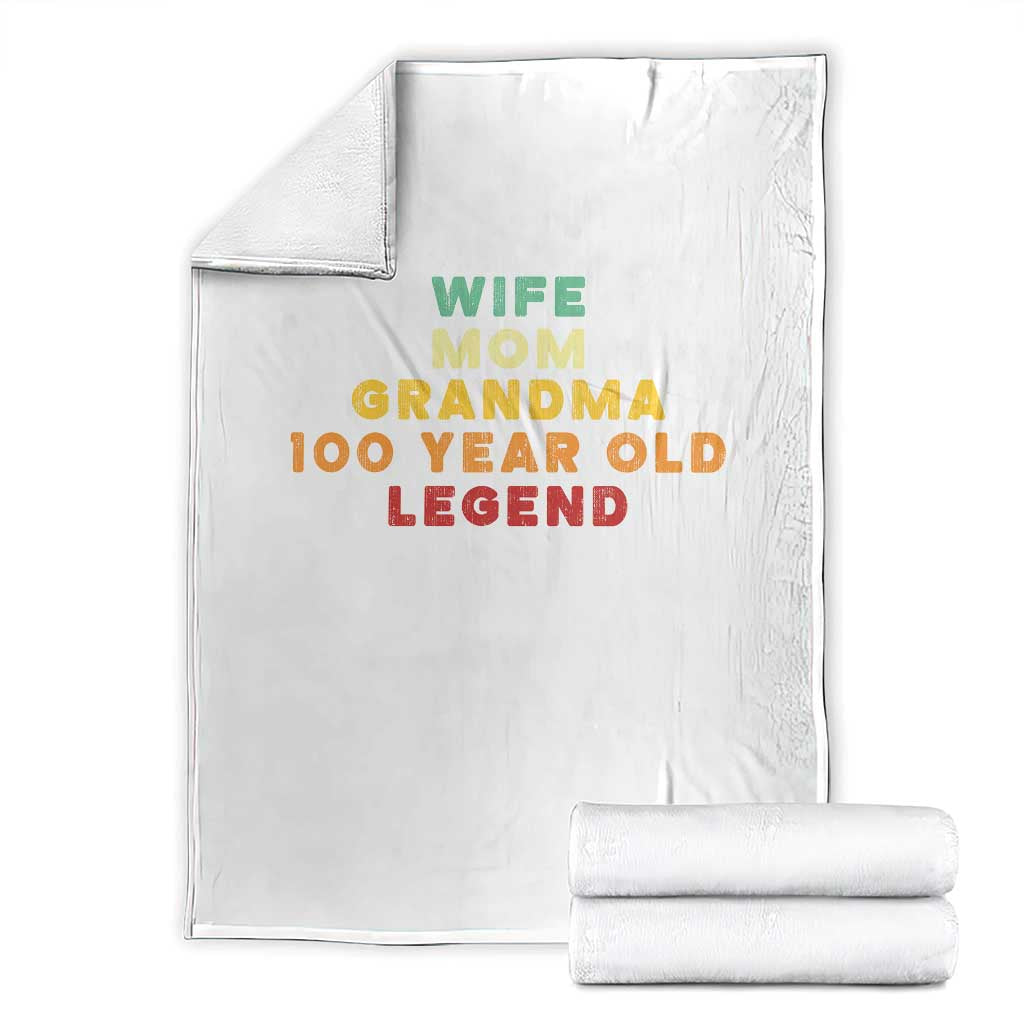 100th Birthday Gifts For Women Throw Blanket Wife Mom Grandma 100 Year Old Legend TS10 Black Print Your Wear