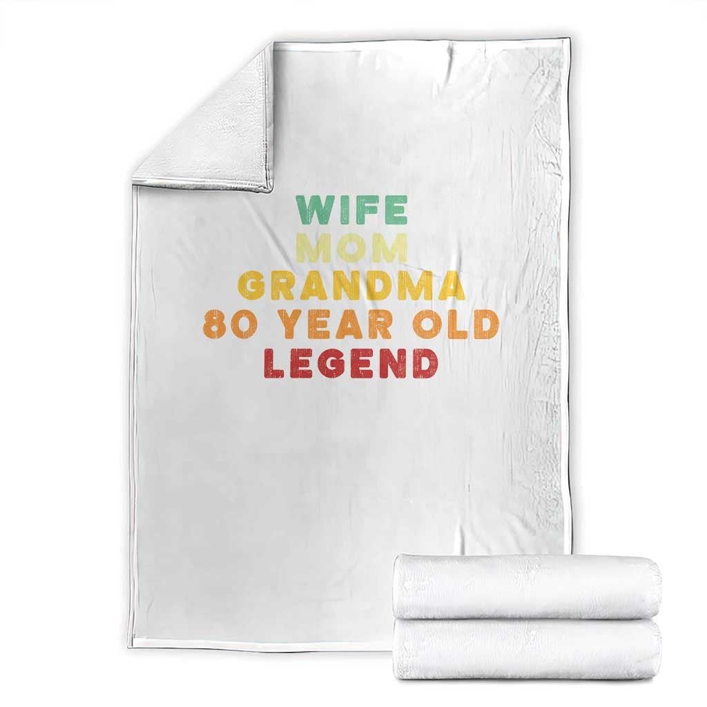 80th Birthday Gifts For Women Throw Blanket Wife Mom Grandma 80 Year Old Legend TS10 Black Print Your Wear