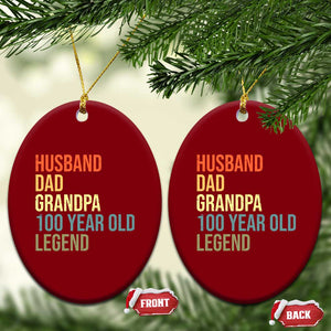 100th Birthday Ceramic Ornament Husband Dad Grandpa 100 Year Old Legend TS10 Print Your Wear