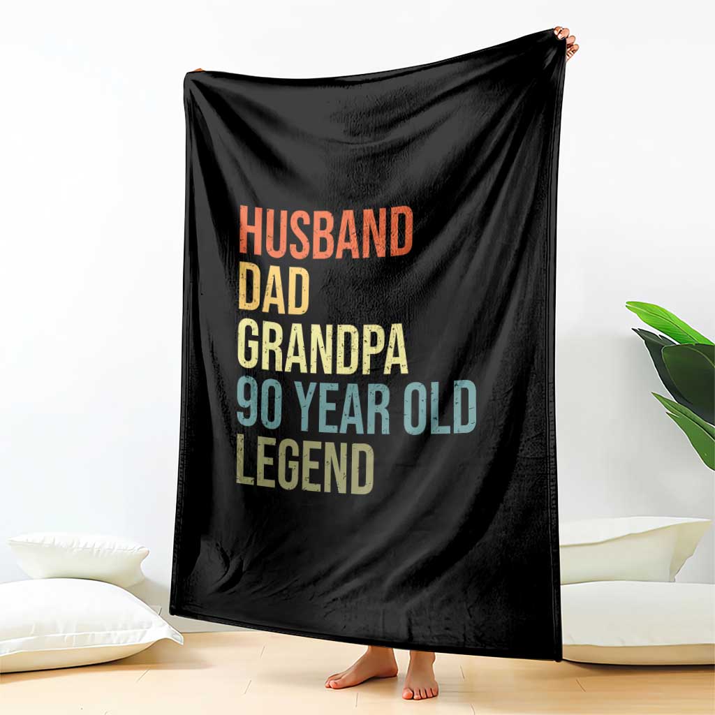 90th Birthday Throw Blanket Husband Dad Grandpa 90 Year Old Legend TS10 Print Your Wear