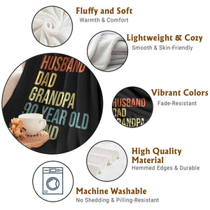 90th Birthday Throw Blanket Husband Dad Grandpa 90 Year Old Legend TS10 Print Your Wear
