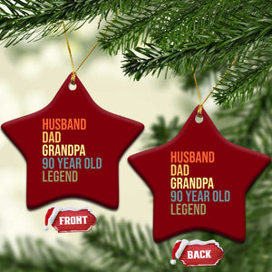 90th Birthday Ceramic Ornament Husband Dad Grandpa 90 Year Old Legend TS10 Print Your Wear