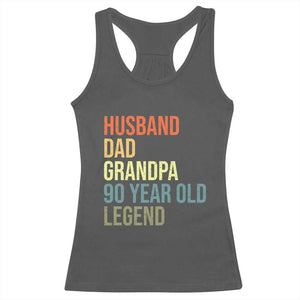 90th Birthday Racerback Tank Top Husband Dad Grandpa 90 Year Old Legend TS10 Dark Heather Print Your Wear