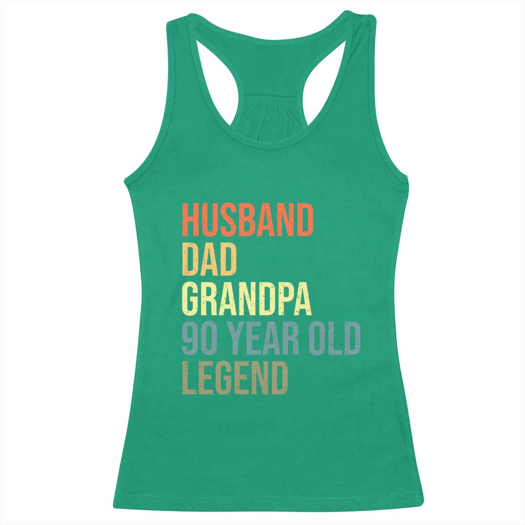 90th Birthday Racerback Tank Top Husband Dad Grandpa 90 Year Old Legend TS10 Irish Green Print Your Wear
