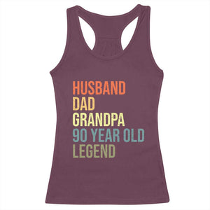 90th Birthday Racerback Tank Top Husband Dad Grandpa 90 Year Old Legend TS10 Maroon Print Your Wear