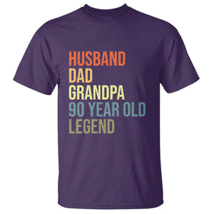 90th Birthday T Shirt Husband Dad Grandpa 90 Year Old Legend TS10 Purple Print Your Wear